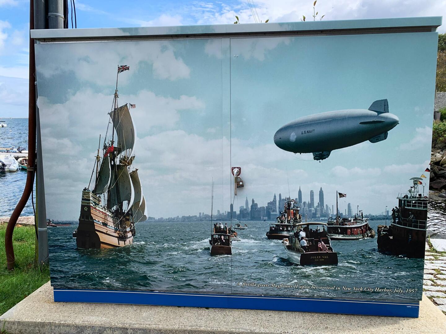 Begrüßung der Mayflower 2 bei Einfahrt in den Hafen 1957