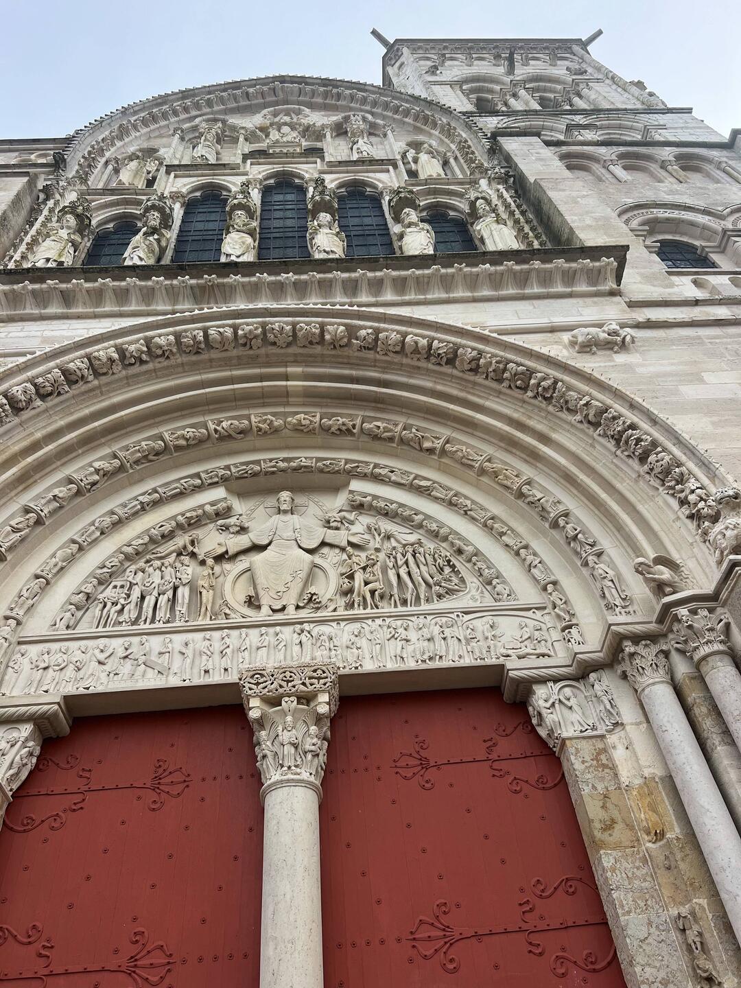 The facade of Vézelay Basiilica