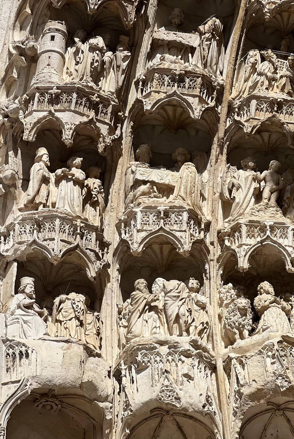 Details of carving over church entrance