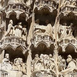 Details of carving over church entrance