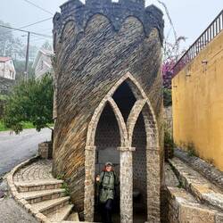 Water fountain entering Baiona