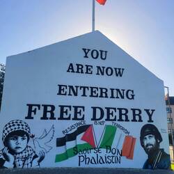 Iconic Free Derry graffiti. When they tore the building down, they saved this wall.