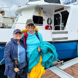 Wendy and I after we got off the boat. It wasn't raining anymore!