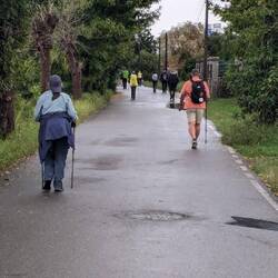 Walking from the dock to Padron - about a mile.