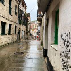 City streets in the rain