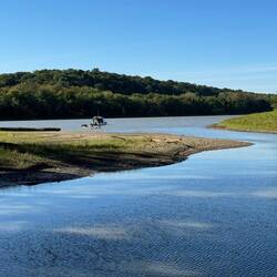 Our Anchorage last night was on the River at the north end of Big Blue Island.