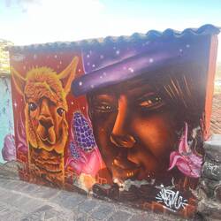 Streetart gibt's hier auch an vielen Ecken