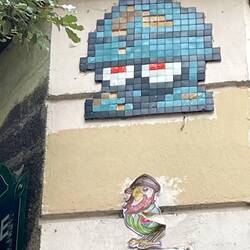 Invader/Space Invader install these tile mosaics all over the world - there are even a few in Melb