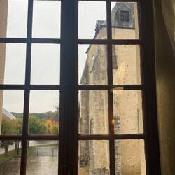 View from my window. It is raining. I am dry!