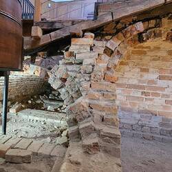 Solitary confinement cells; located right under the chapel seating!