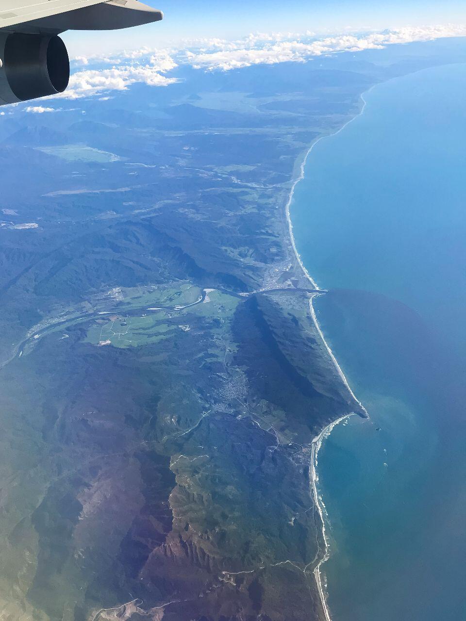 Flying over New Zealand South Island