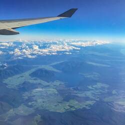 Flying over New Zealand South Island