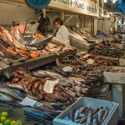 Central Markets where they sell fresh fish.
