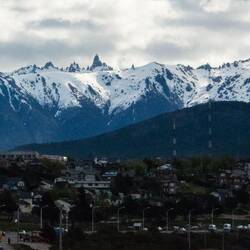 Mountain ridge behind the city
