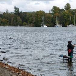 Anglers looking towards Belle Island