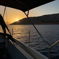 Sonnenuntergang in der Bucht von Alimia