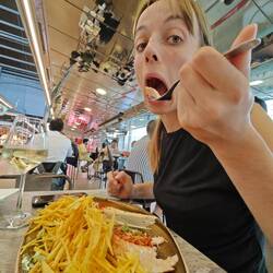 Lecker Lachs und pommes