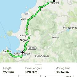 Our journey. 25.1km but really 28.4