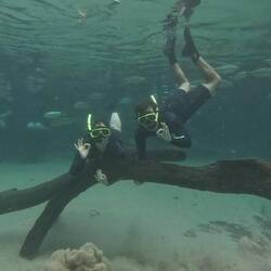 Frisches Quellwasser brodelt von unten in unseren Fluss