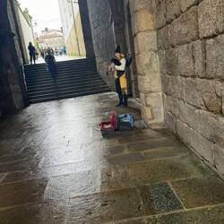 The best bagpiper we've heard yet. He even played Scotland the Brave.