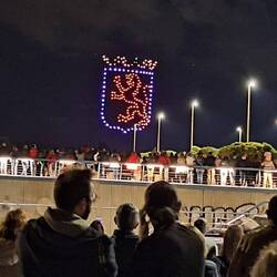 Leon's city symbol, created by drones.