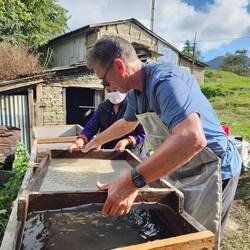 Anthony finishing his sheet. Process takes 5 minutes