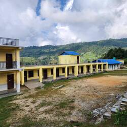 Volleyball court and classrooms