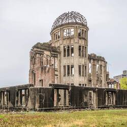 Hiroshima Peace Memorial (Genbaku Dome) was the only structure left standing