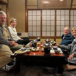 Japanese style dinner served in your room. Murray and Denise cheated with the seating.