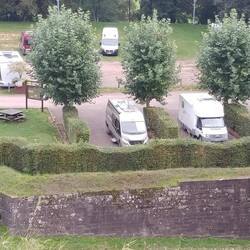 Mein Schlafplatz bei der Burg in Bitsch