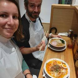 Unser erster Ramen. Lecker! Oder wie die Japaner sagen: Ramen wa oishi desu!