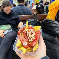 Kleiner Busbahnhofsnack, bevor es losgeht