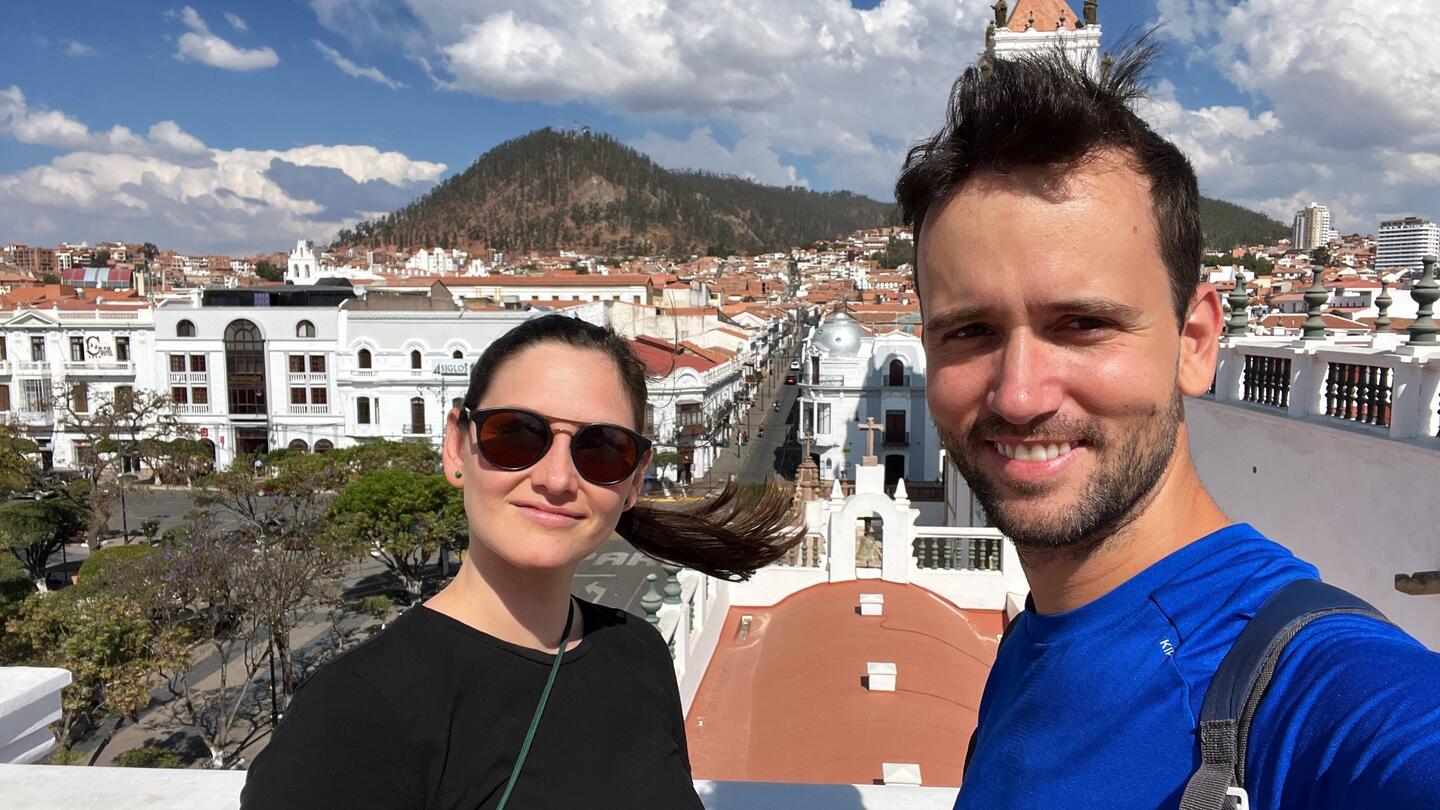 Auf der Platform der Kirche am zentralen Platz
