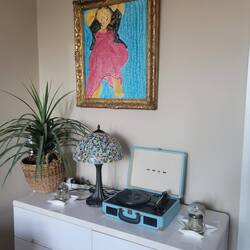 Even a turntable and collection of LPs. We used Google but still loved the old school touch.