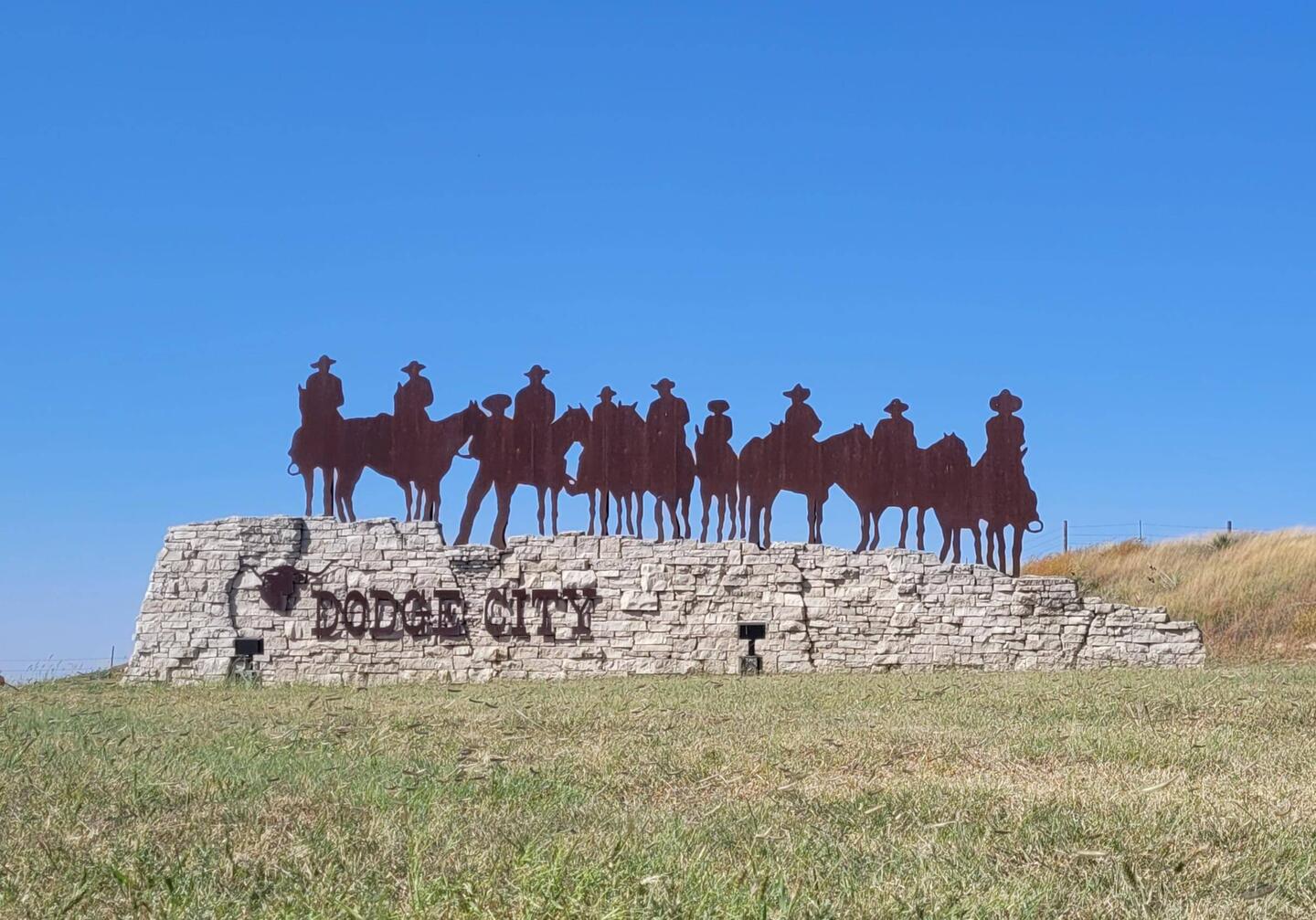Am Straßenrand, kurz vor Erreichen von Dodge City