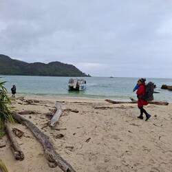 Wir werden in Medlands Beach abholt