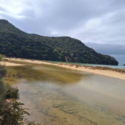 Strand bei der Wanderung im Abel Tasman NP
