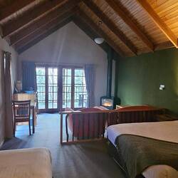 Our room near Cradle Mtn is only somewhat 'rustic'.