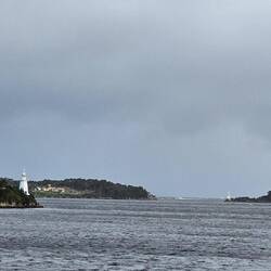 Two lighthouses at Macquarie Heads with a very narrow opening