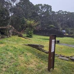 Some remnants of the original buildings.