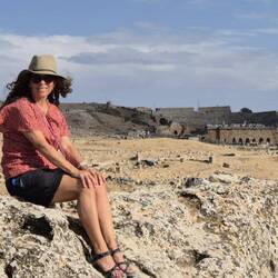 Mary-Ann with the great theatre in the background