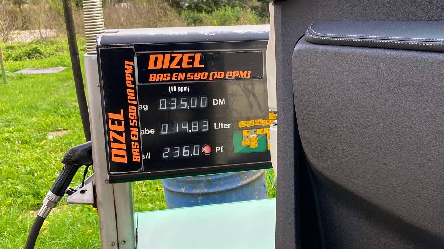 Der Dieselpreis lag bei ca. 1,18€