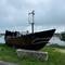 A funny paint job on this boat. There was a pirate themed restaurant nearby.
