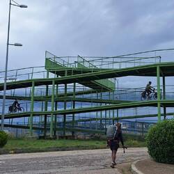 By the time you wound your way up there, over the railway and all the way back down it was over 200m