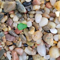 First of 12 pieces of sea glass at Carnlaugh beach.
