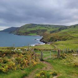 The view looking south from halfway up the hill.