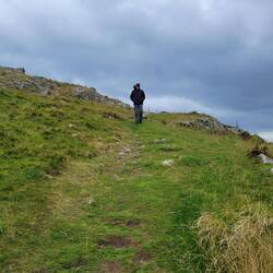 Randy coming back down from the abandoned coast guard station at the top.