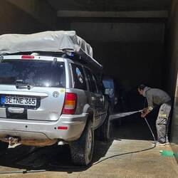 Am nächsten Morgen ging's dann erst mal zur Autowäsche