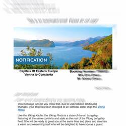 Notification of longship change from Kadlin to Rinda.