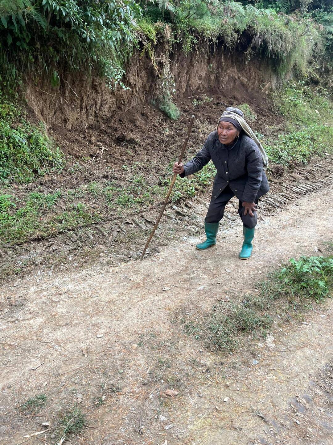 An elder villager. This would have been a very tough trek going up